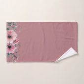 Anemone Foliage op roze achtergrond Bad Handdoek (Handdoek)