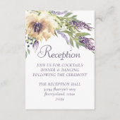 Anemone Greenery | Bloemen Paarse Boho receptie Informatiekaartje (Voorkant)