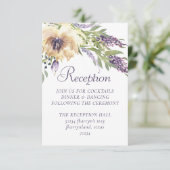 Anemone Greenery | Bloemen Paarse Boho receptie Informatiekaartje (Staand voorkant)