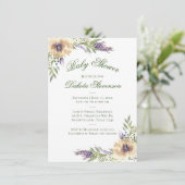 Anemone Greenery Floral Boho Chic Baby shower Kaart (Staand voorkant)