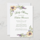 Anemone Greenery Floral Boho Chic Baby shower Kaart (Voorkant)