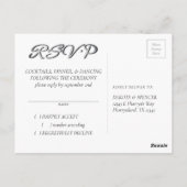 Anemone Greenery Floral Boho Modern RSVP Respons Briefkaart (Achterkant)