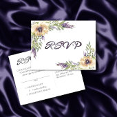 Anemone Greenery Floral Boho Modern RSVP Respons Briefkaart