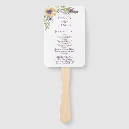 Anemone Greenery Floral Chic Boho Wedding Ceremony Handwaaier (Voorkant)