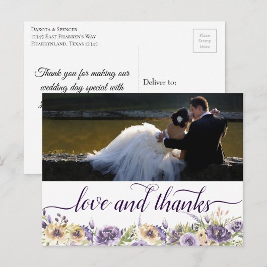 Anemone groen tuin bloemig boho liefde Bedankt Briefkaart (Voorkant / Achterkant)