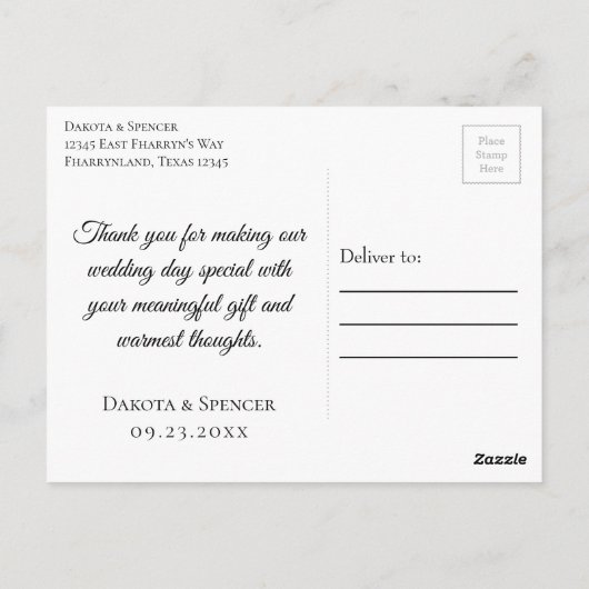 Anemone groen tuin bloemig boho liefde Bedankt Briefkaart (Achterkant)