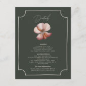 Anemone Hand getrokken Border Green Wedding Detail Informatiekaartje (Voorkant)