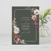 Anemone Hand Getrokken Gescalpoleerde Grens Groene Kaart (Staand voorkant)