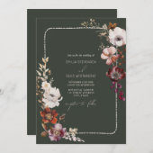 Anemone Hand Getrokken Gescalpoleerde Grens Groene Kaart (Voorkant / Achterkant)