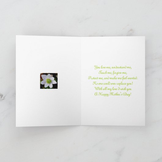 Anemone Happy Moederdag Foster Mother Kaart (Binnen)