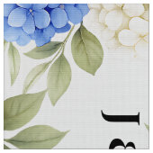 Anemone Hydrangea Floral Wedding Monogram Stof (Close Up)