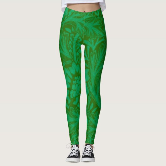 Anemone in Forest Green Leggings (Voorkant)