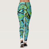 Anemone in Soft Turquoise Blue Leggings (Achterkant)