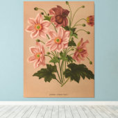 Anemone Japonica Rosea Exquisite  Botanical Canvas Afdruk (Insitu (Houten vloer))