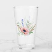 Anemone, Lavender en Wheat Bouquet Glass Tumbler (Voorkant)
