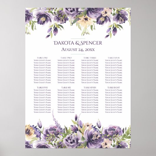 Anemone Lavender | Schema voor Paarse flessenstoel Poster (Voorkant)