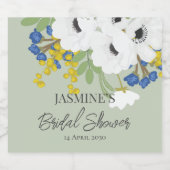 Anemone Lente Bloemstuk Bruidsuitnodiging Likeurfles Etiket (Enkel label)
