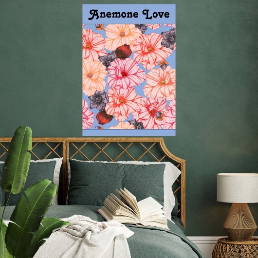 Anemone Love Botanical Canvas Afdruk