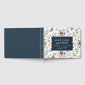 Anemone Navy Blue Wedding Personalized Flower Gastenboek (Volledig)