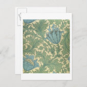 "Anemone"-ontwerp (textiel) Briefkaart (Voorkant / Achterkant)