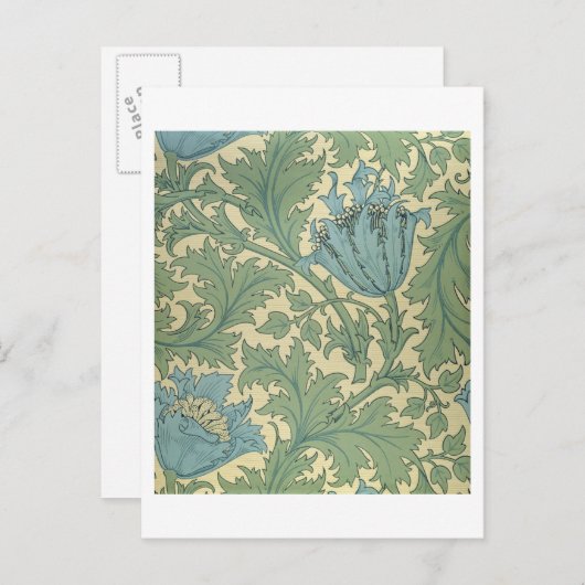 "Anemone"-ontwerp (textiel) Briefkaart (Voorkant / Achterkant)