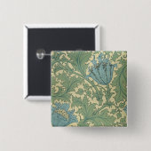 "Anemone"-ontwerp (textiel) Vierkante Button 5,1 Cm (Voorkant /achterkant)