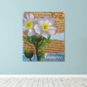 Anemone op gespannen canvasprint canvas afdruk (Insitu (Houten vloer))