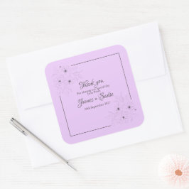 Anemone op Lichtlila Vierkante Sticker