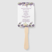 Anemone Paars Roos Floral Boho Wedding Ceremony Handwaaier (Voorkant)