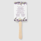 Anemone Paars Roos Floral Boho Wedding Ceremony Handwaaier (Achterkant)