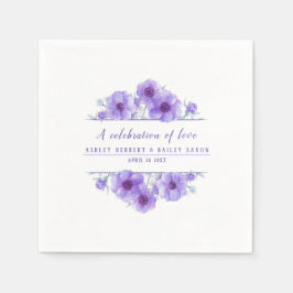 Anemone paarse waterverf kunst viering servet