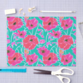 Anemone Painting Pattern Pink & Aqua Floral Tissuepapier (Craft)