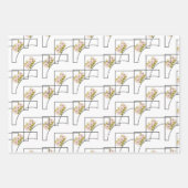 Anemone Pink Flowers Waterverf Handbeschilderd Inpakpapier Vel (Voorkant 2)