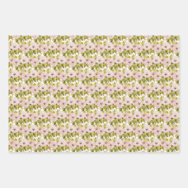 Anemone Pink Flowers Waterverf Handbeschilderd Inpakpapier Vel