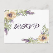 Anemone RSVP Entree Greenery Floral Boho Modern Briefkaart (Voorkant)
