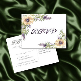 Anemone RSVP Entree Greenery Floral Boho Modern Briefkaart