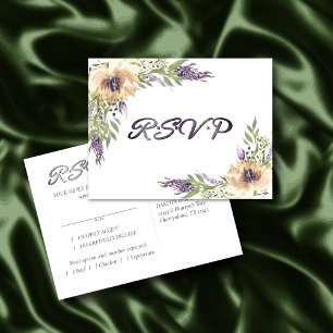 Anemone RSVP Entree Greenery Floral Boho Modern Briefkaart