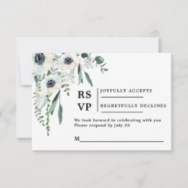 Anemone RSVP-trouwboekje RSVP Kaartje