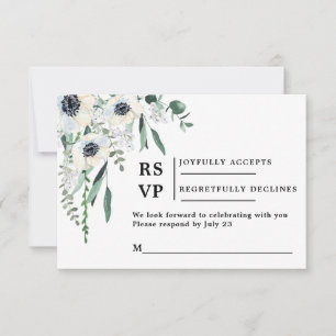 Anemone RSVP-trouwboekje RSVP Kaartje