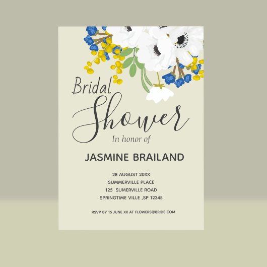 Anemone Spring bloemenboeket Vrijgezellenfeest Kaart