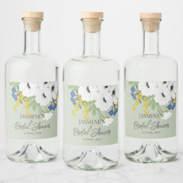 Anemone Spring bloemenboeket Vrijgezellenfeest Likeurfles Etiket