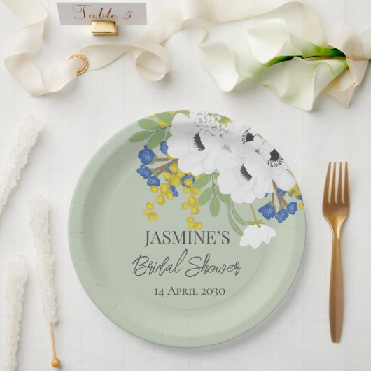 Anemone Spring bloemenboeket Vrijgezellenfeest Papieren Bordje (Huwelijk)