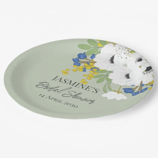 Anemone Spring bloemenboeket Vrijgezellenfeest Papieren Bordje (Gekanteld)