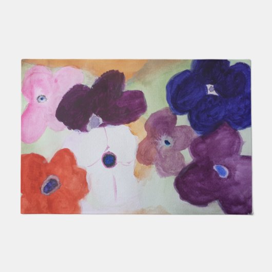 Anemone Spring Flowers door Mat (Voorkant)