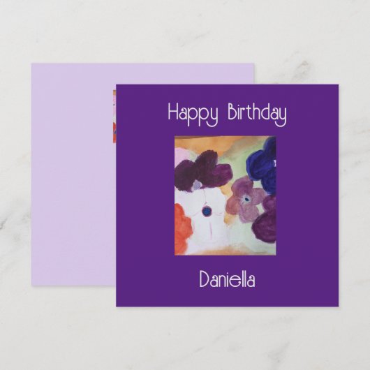 Anemone Spring Flowers Flat Birthday Kaart (Voorkant / Achterkant)