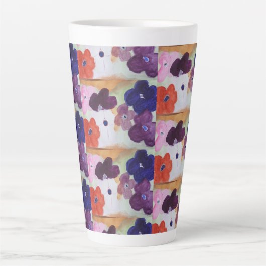 Anemone Spring Flowers Latte Mok (Voorkant)