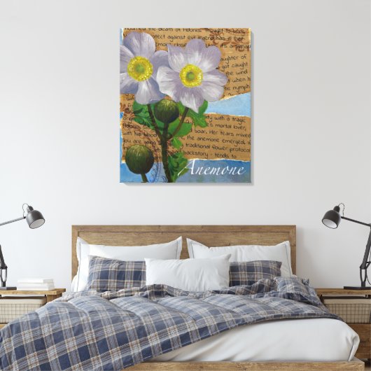 Anemone Stretched Canvas Print (Insitu (Slaapkamer))