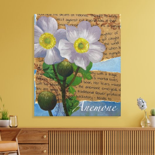 Anemone Stretched Canvas Print (Insitu (Woonkamer))
