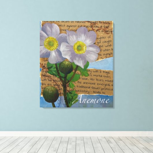Anemone Stretched Canvas Print (Insitu (Houten vloer))