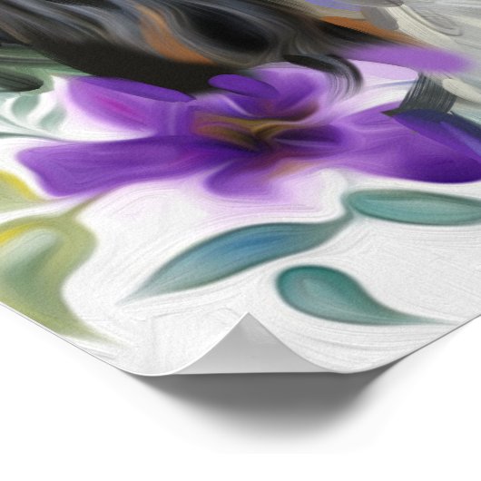 'Anemone' Tricolor cavalier dog art print (Hoek)